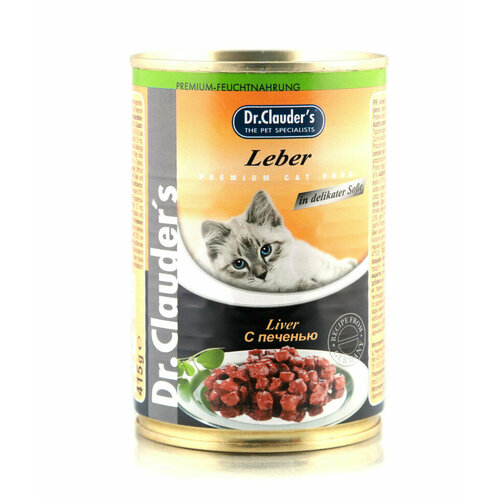 Dr. Clauder`s влажный корм для взрослых кошек с печенью, в консервах - 415 г х 12 шт