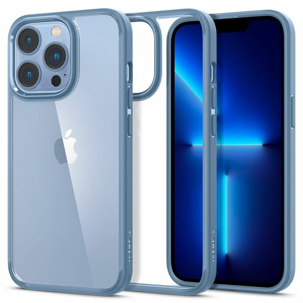 Чехол Spigen на Apple iPhone 13 Pro (ACS04132) Ultra Hybrid / Спиген чехол для Айфон 13 Про накладка, противоударный, с защитой камеры, голубой
