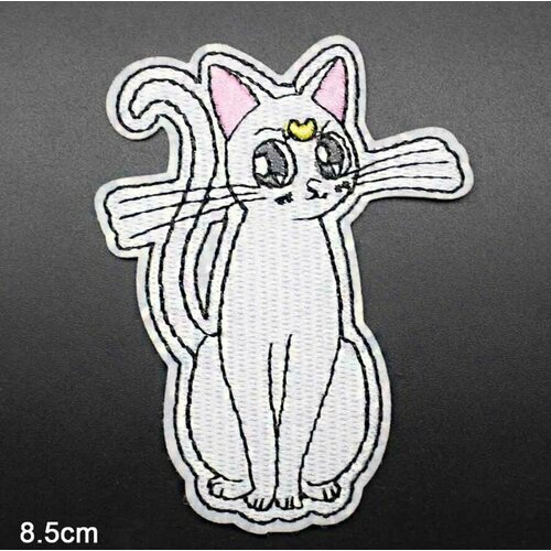 нашивка розовый кот Нашивка термо с вышивкой Кот Луна Диана из аниме Сейлор Мун