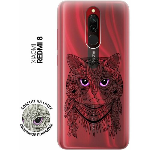 Ультратонкий силиконовый чехол-накладка для Xiaomi Redmi 8 с 3D принтом Grand Cat ультратонкий силиконовый чехол накладка для xiaomi redmi 8 с 3d принтом grand wolf