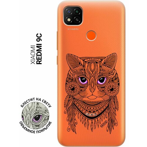 Ультратонкий силиконовый чехол-накладка ClearView 3D для Xiaomi Redmi 9C с принтом Grand Cat ультратонкий силиконовый чехол накладка clearview 3d для xiaomi redmi note 9 с принтом grand cat