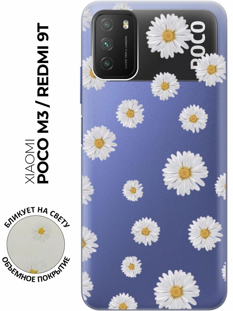 Силиконовый чехол с принтом Camomiles для Xiaomi Redmi 9T / Poco M3 / Сяоми Поко М3 / Сяоми Редми 9Т