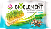 Хлебцы БиоЭлемент с пророщенными семенами льна цельнозерновые, 65г Доктор Граин