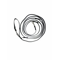 Поводок-перестёжка Хвостатыч нейлоновый прорезиненный с тремя перестежками 5 м х 25 мм (Черный)