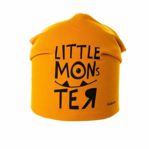 фото Шапка бини андерсен, размер 54-56, горчичный