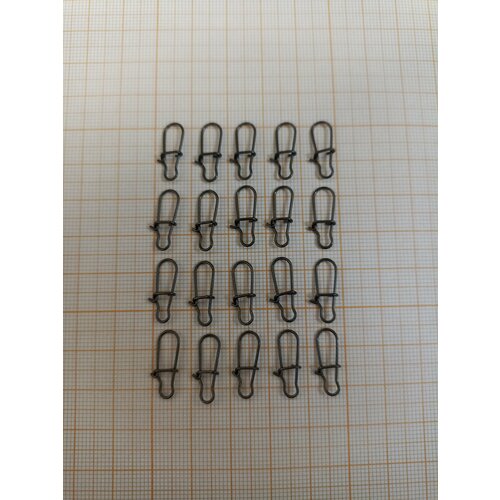 fishing swivels quick change swivels carp fishing tackle rig rings clip fishing line slider beads connector 10pcs Карабин рыболовный Fysadei Fishing Swivels с нагрузкой до 23 кг, 20 штук размер #2