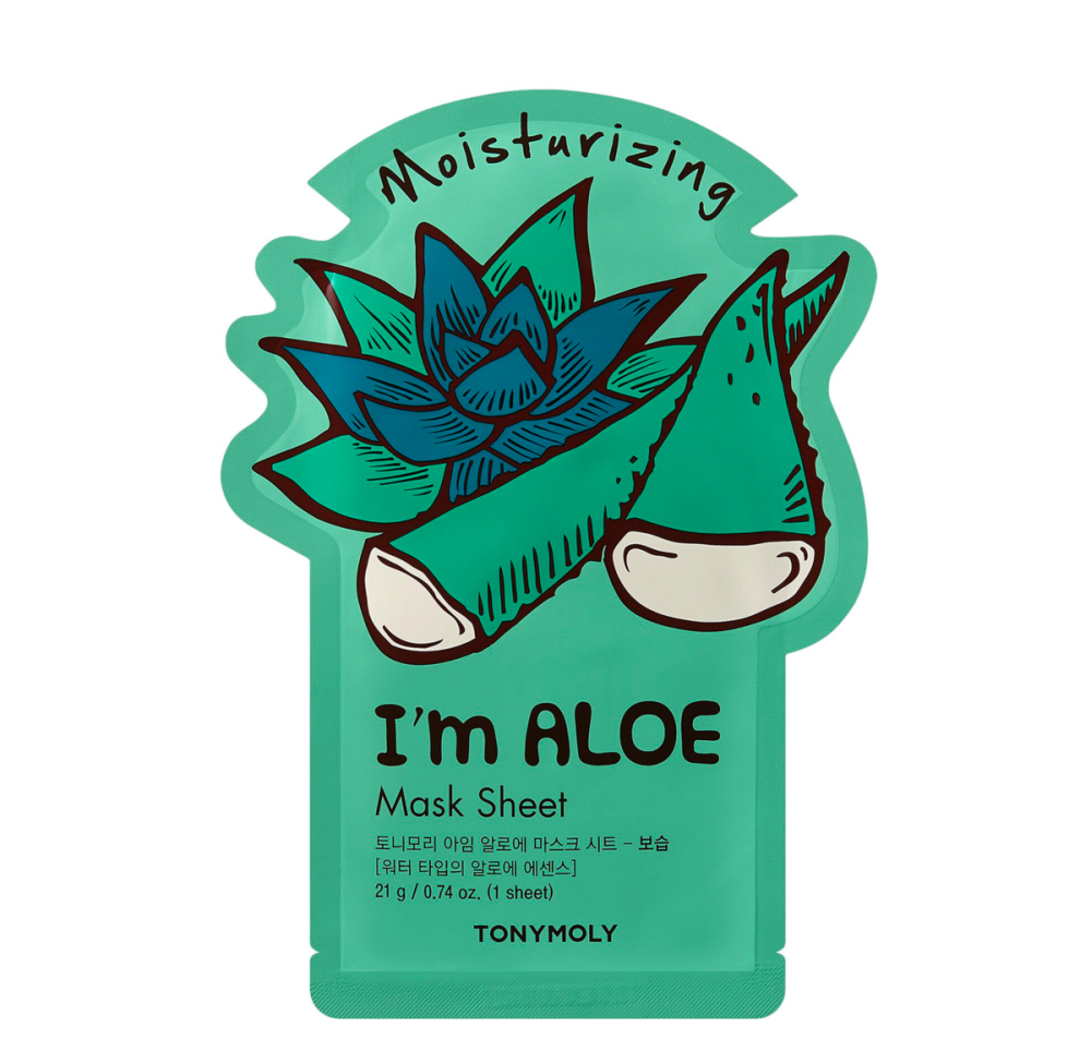 TONYMOLY Тканевая маска для лица с экстрактом алоэ вера увлажняющая I'm ALOE Mask Sheet Moisturizing, 21г - фото №11