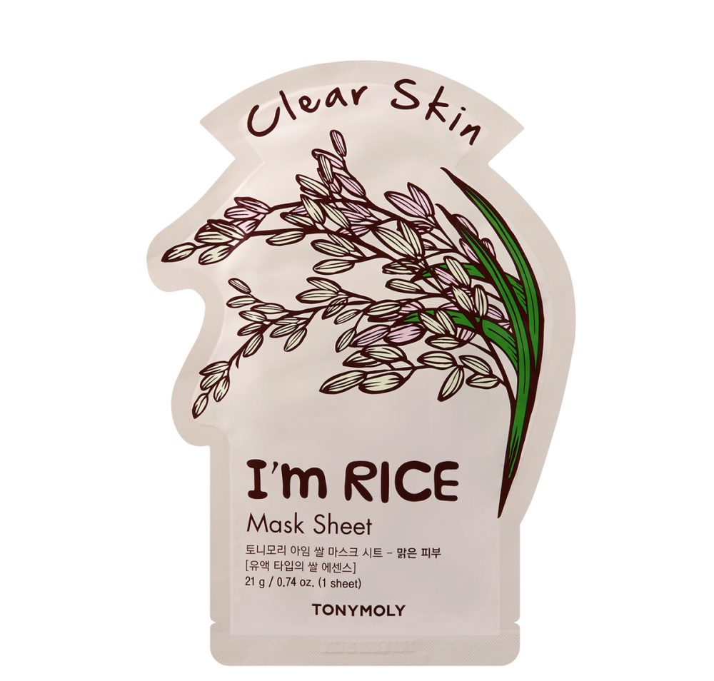 Tonymoly Тканевая маска I'm Real Rice Mask Sheet с экстрактом риса, 21 мл.