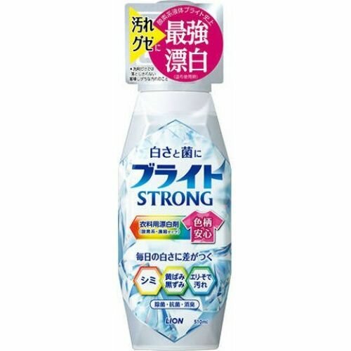 Lion Bright Strong Гель-отбеливатель кислородный для стройких загрязнений Супер Яркость с антибактериальным эффектом 510 мл
