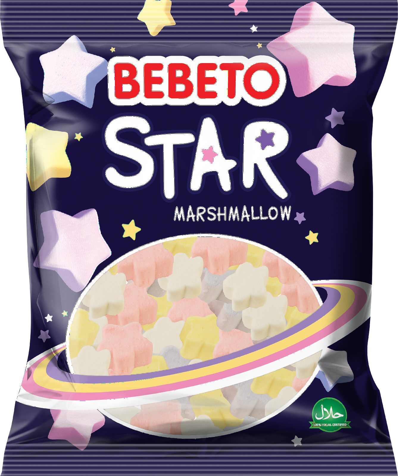 Упаковка из 12 штук Суфле-маршмеллоу Bebeto Star вкус ваниль, банан, малина, клубн. (30г) Турция