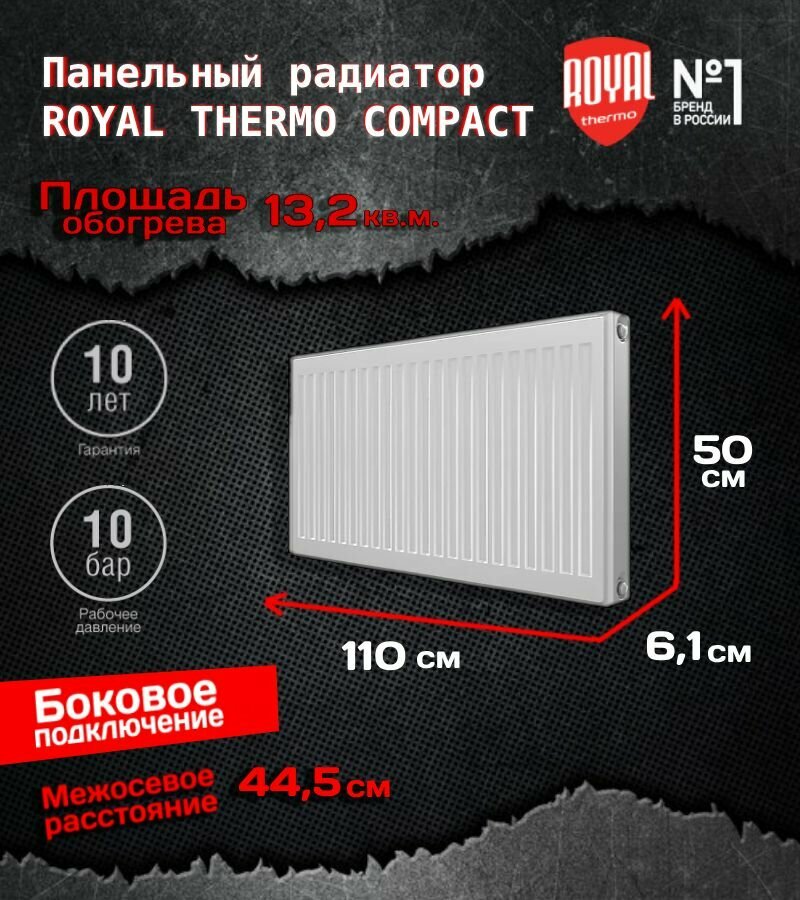 Радиатор отопления панельный Royal Thermo COMPACT C11-500-1100 RAL9016