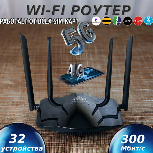 3G 4G 5G wi-fi роутер R106 E 300 мбитс для всех операторов 3300₽