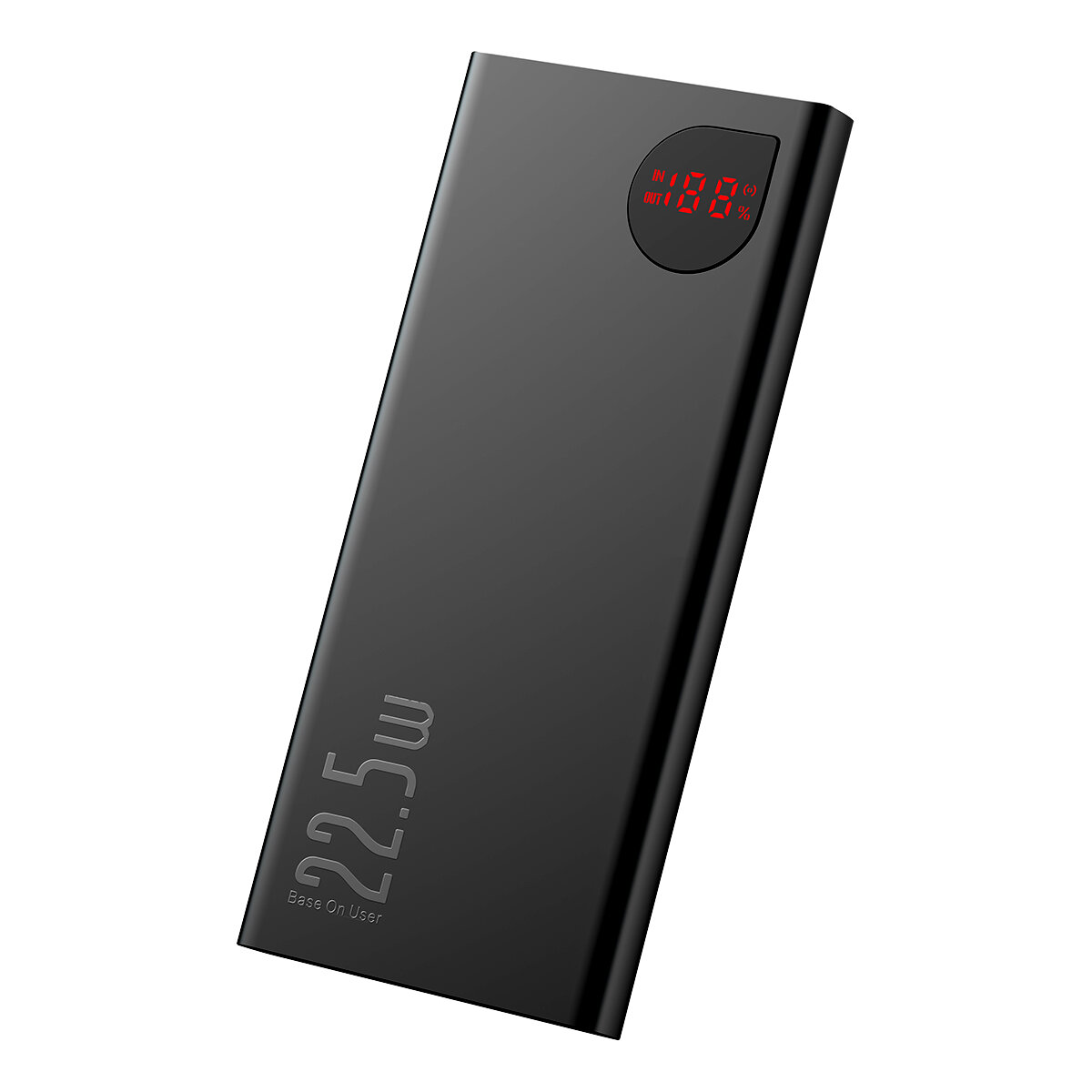 Портативный аккумулятор BASEUS Adaman Metal Digital Display Quick Charge Power Bank 22.5W, 3A, 20000 мАч, Черный, Быстрая зарядка, Дисплей — фото 1