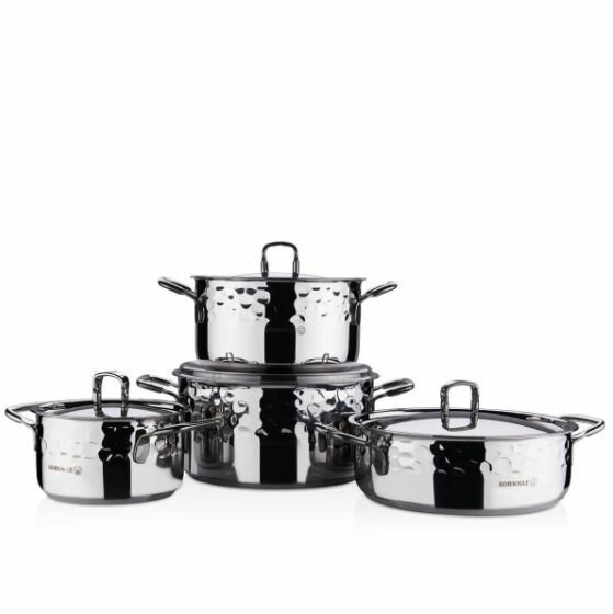 Набор кастрюль ERNA Cookware Set из нержавеющей стали 8 предметов — фото 1