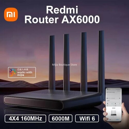 Роутер Xiaomi Redmi AX6000 Wi-Fi, CN черный