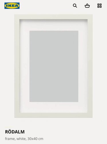 Изображение товара IKEA RÖDALM Рамка, белая, 30x40 см
