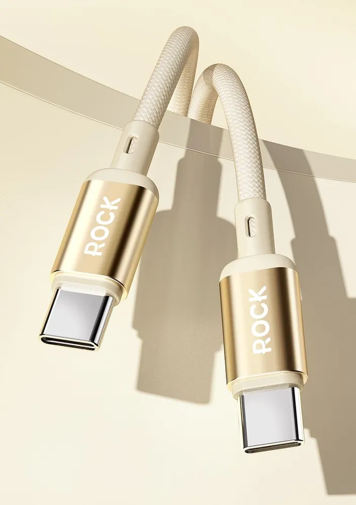 Кабель зарядный R18 Metal Braided USB-C 100W Fast Charging Data Cable бежевый