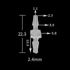 Пластиковые шланговые соединители Pagoda 10 шт. 2.4mm Translucent