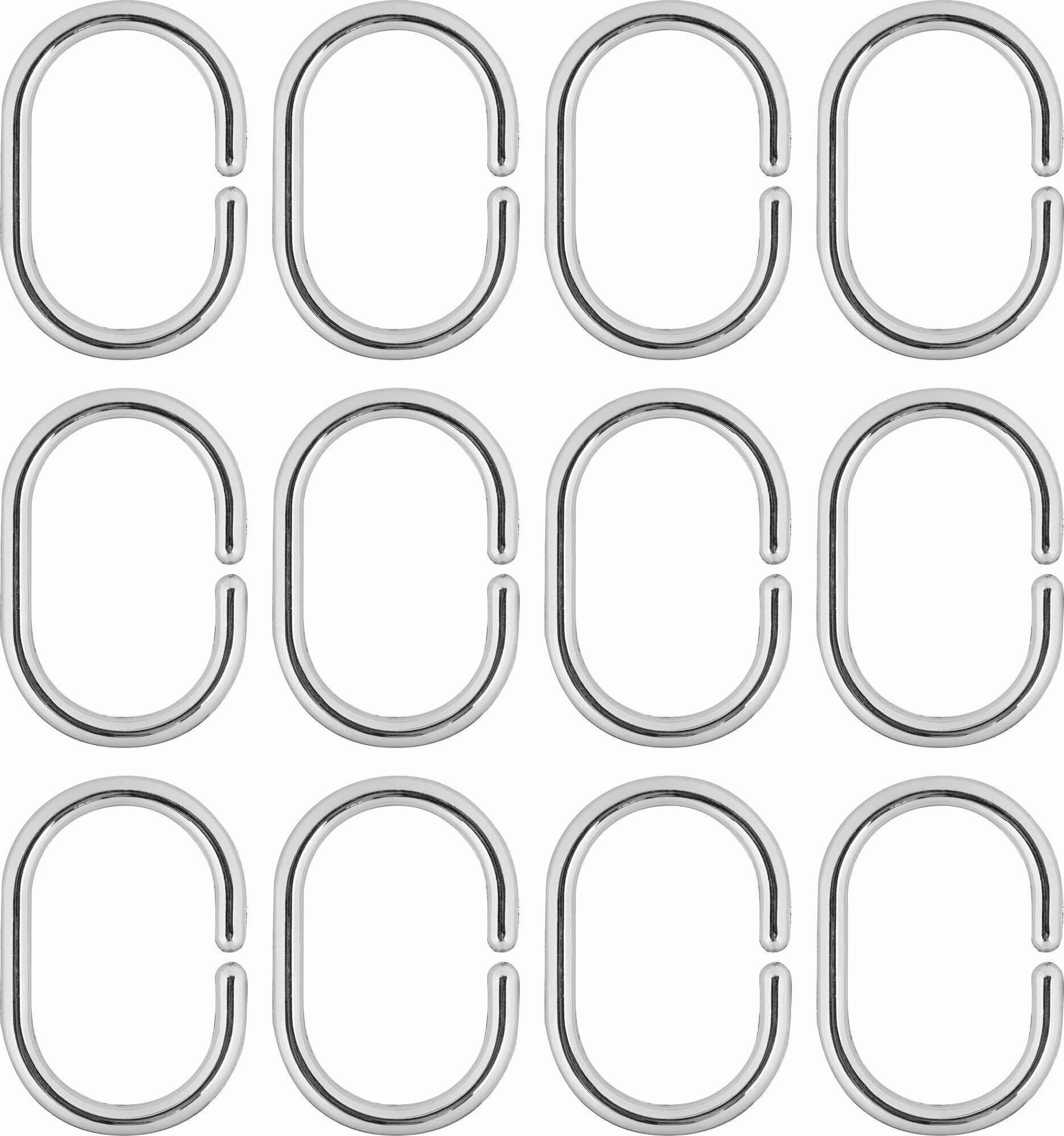 Кольца пластиковые овальные для занавески в ванную 