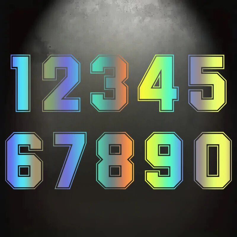 A1111 # цифры 0123456789 шлем гоночный виниловые наклейки A1111 Laser, height 15cm, Number 6
