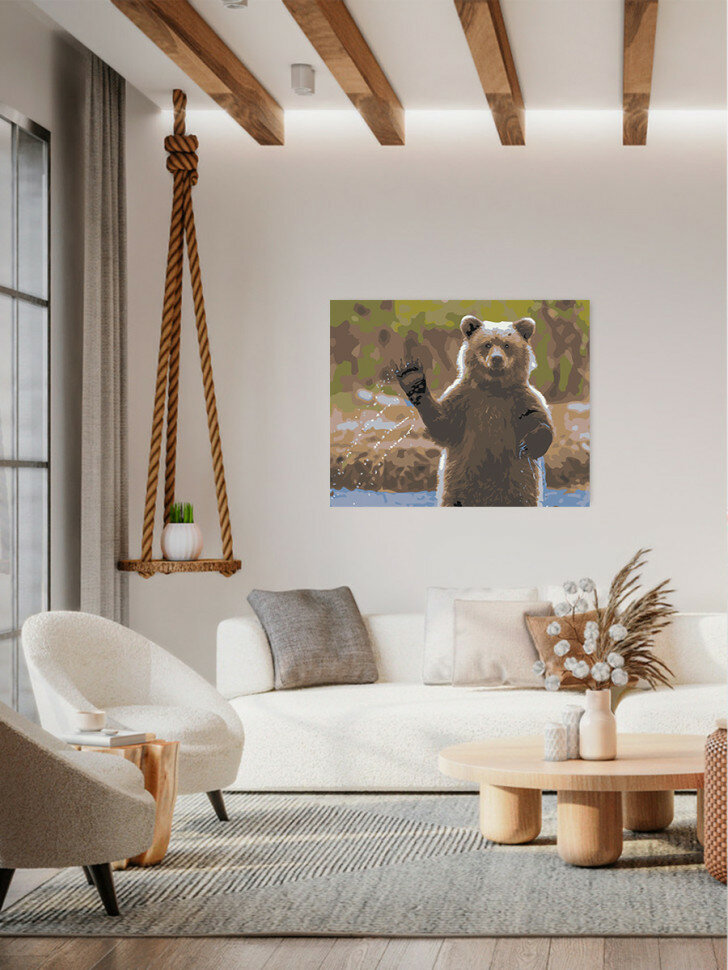 Картина по номерам "Медведь у реки" — фото 1