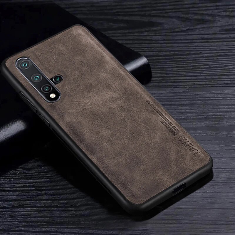 Чехол для Huawei Honor 20, Dark grey, искусственная кожа