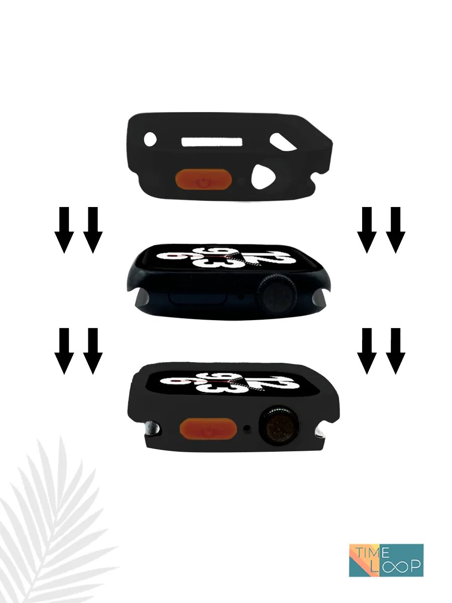 Чехол для Apple Watch Series 10, силикон, черный — фото 1