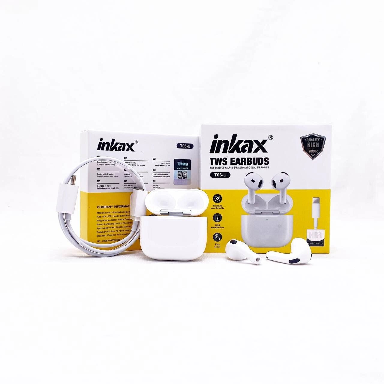 Airpods 4 A Беспроводные наушники INKAX T06-U AirPods Premium Classic
