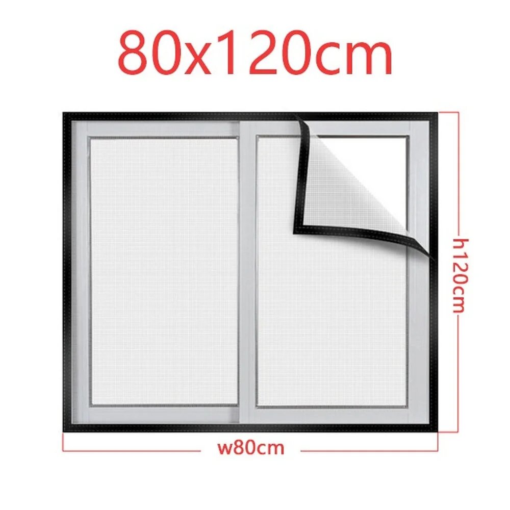 Регулируемая противомоскитная сетка PVCTBZB из nanofibers для окна Белый Gray net white edge 80x120CM