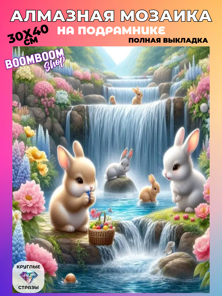 Алмазная мозаика на подрамнике 30x40 см. BoomBoomShop. 