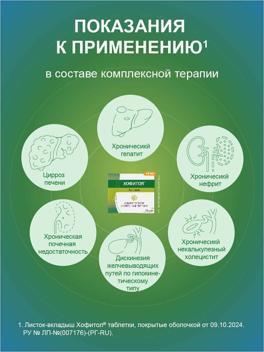 Картинки Хофитол, таблетки в плёночной оболочке 200 мг, 30 шт.