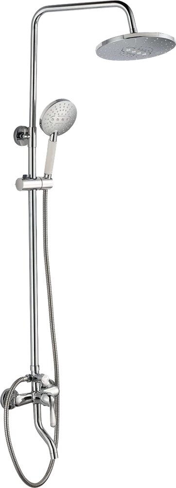 Душевая стойка BOCH MANN Eco BM7225 с тропическим душем со смесителем с изливом латунная хром рычаг сбоку с лейкой