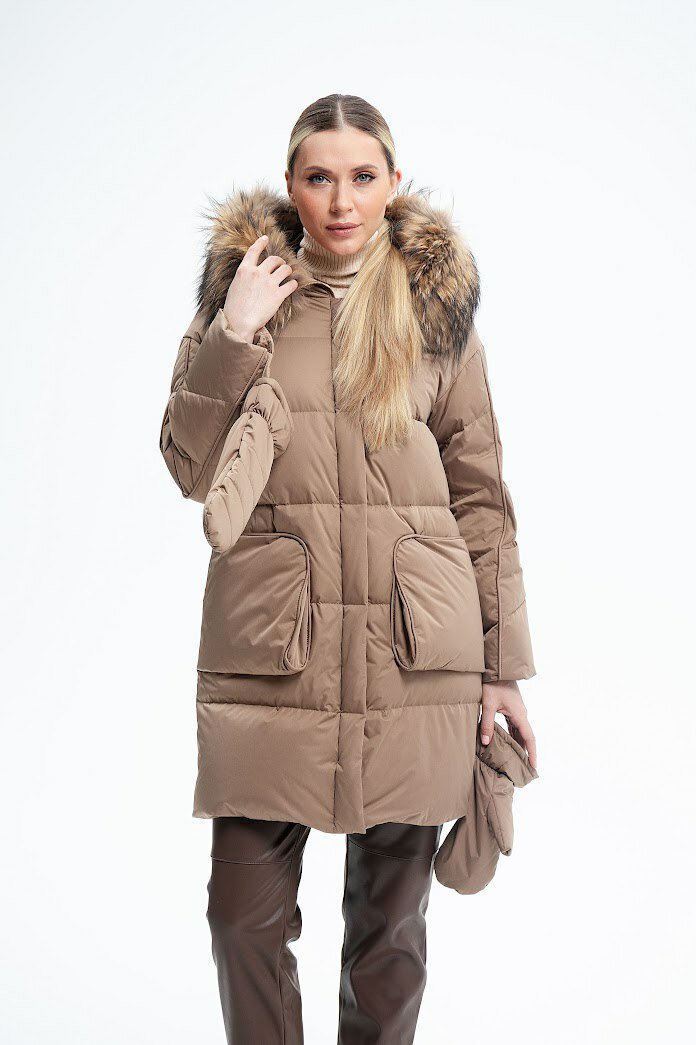 Пуховик Tuffoni, размер 44-46, beige — фото 1