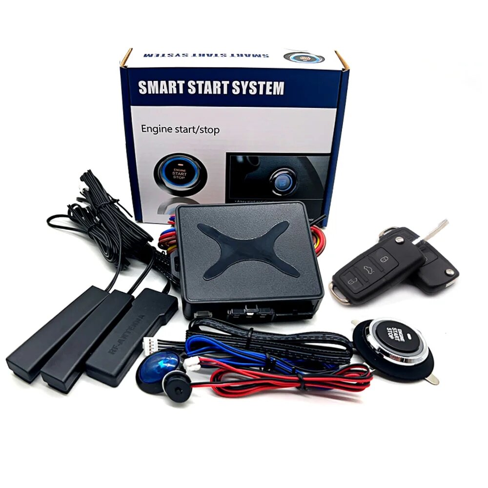 Универсальная Сигнализация на авто через приложение для управления Сигнализация с автопуск Система зажигания вход без ключа комплект дистанционного запуска автомобиля старт стоп кнопку система запуска одной кнопкой K5-8200X(K1D)