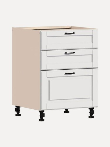 Изображение товара Кухонный модуль Столплит Регина РСЯ-360 напольный, с ящиками, ЛДСП, МДФ, Песочный/ Белый, 60х82х56 см