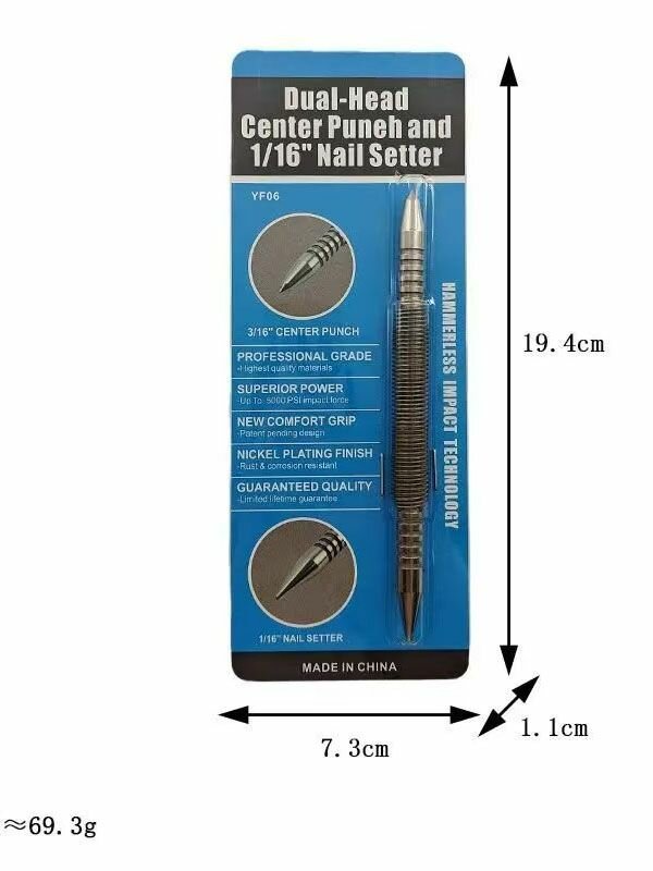 Набор пружинных двусторонних проколов для гвоздей - Punch Punch Подпружиненные маркерные сверла