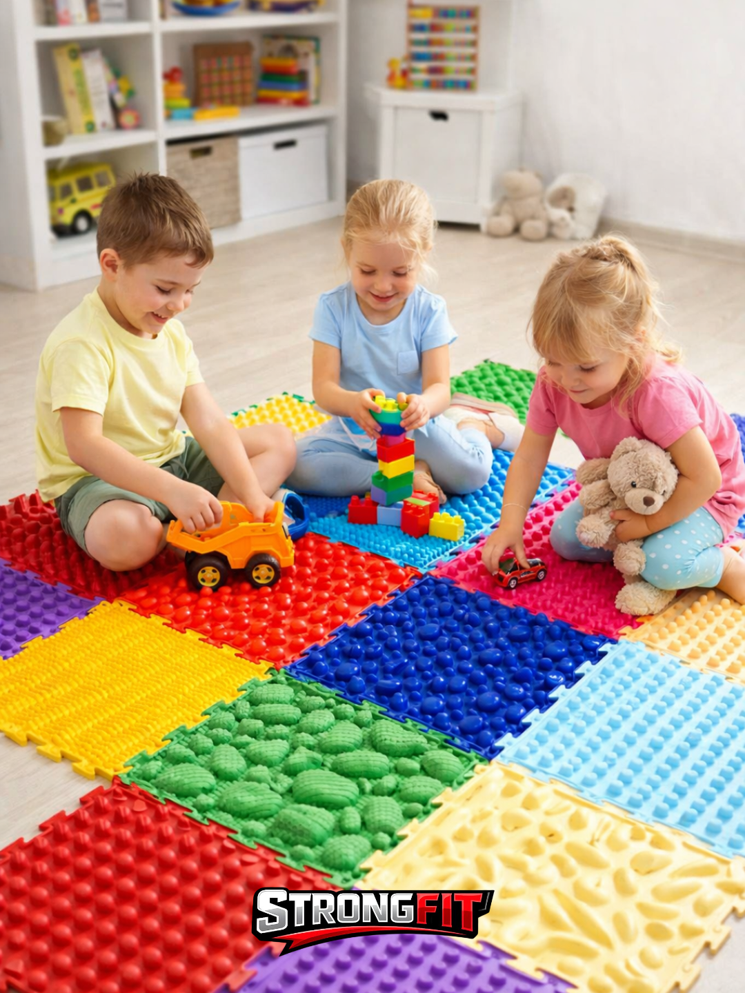 Модульный массажный коврик для детей, развивающий, набор 17 щт