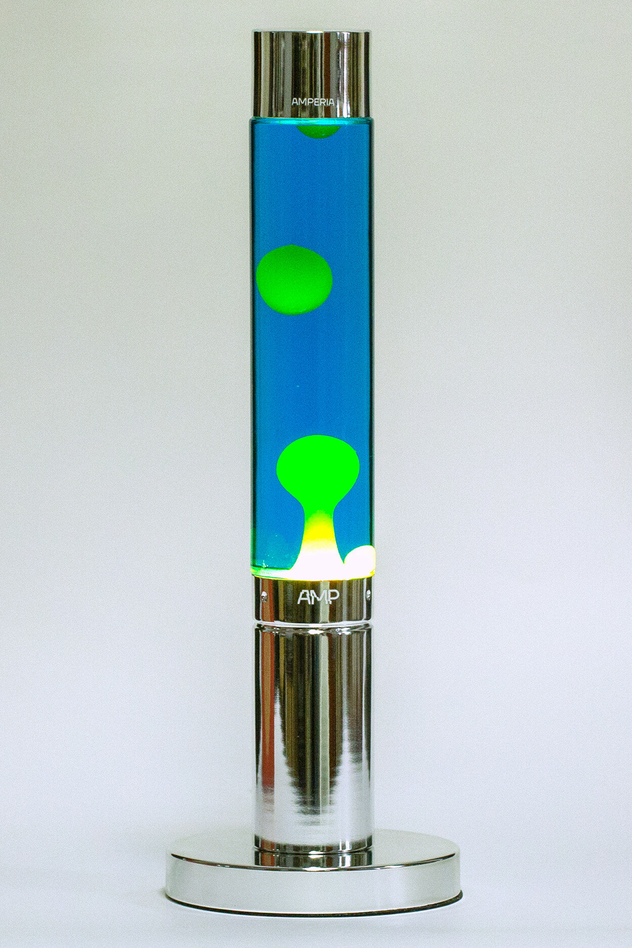 Лава лампа Amperia Slim Желтая/Синяя (39 см) Chrome - фотография № 1