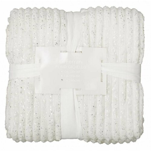 Плед GF FERRARI 1.5-спальный, с блестками, Италия, 150 х 200 см, белый