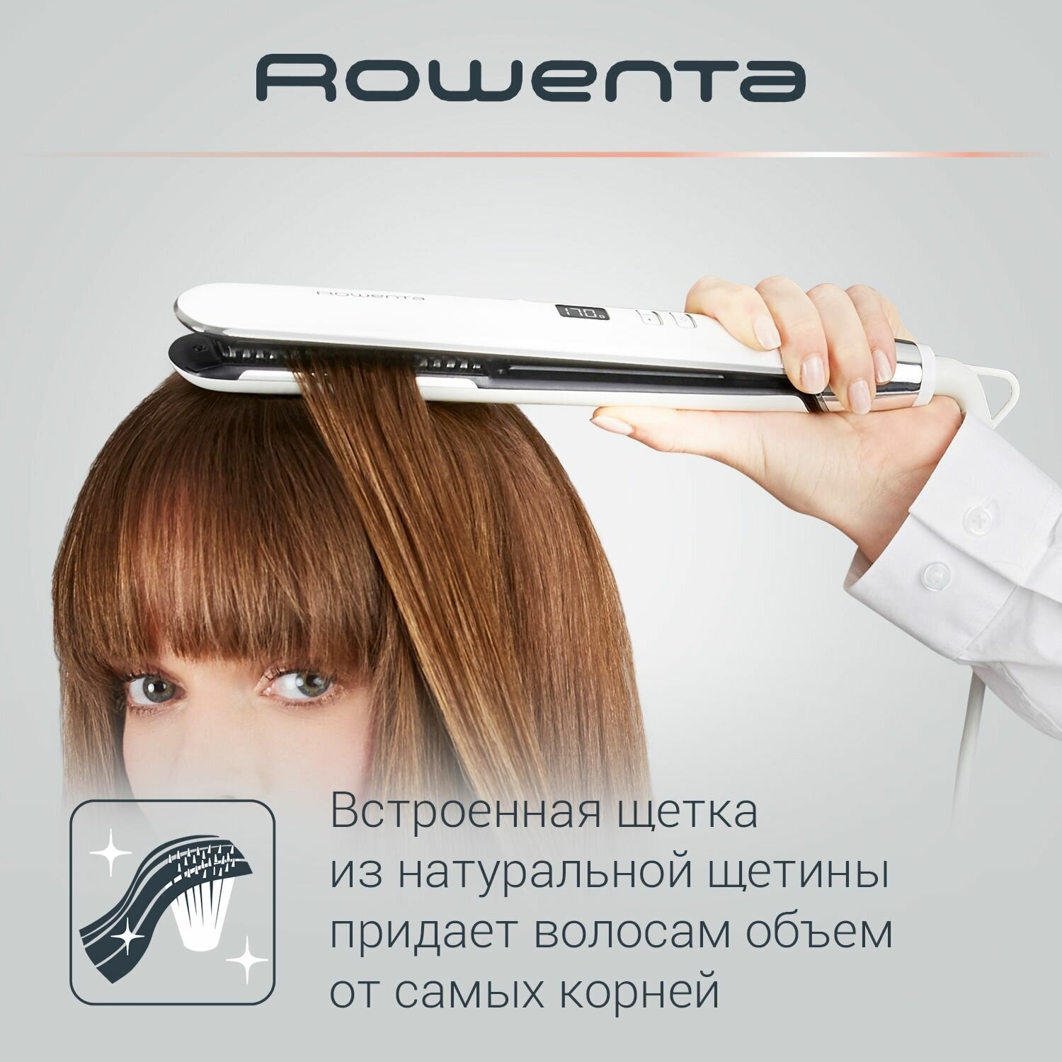 Выпрямитель для волос Rowenta VOLUMIZER SF4650F0, белый - фотография № 12