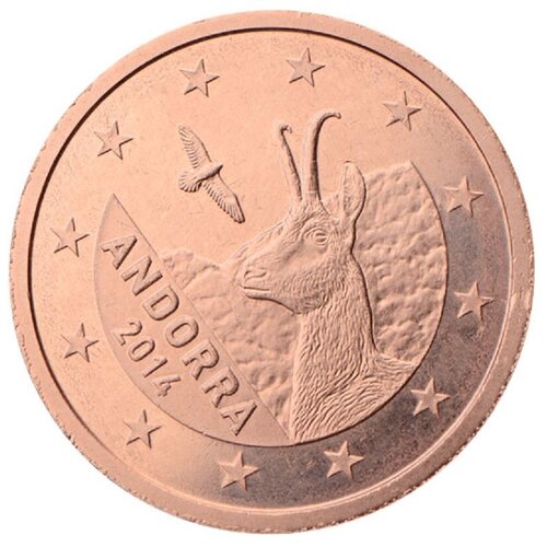 (2014) Монета Андорра 2014 год 1 цент Пиренейская серна Медь UNC блокнот андорра