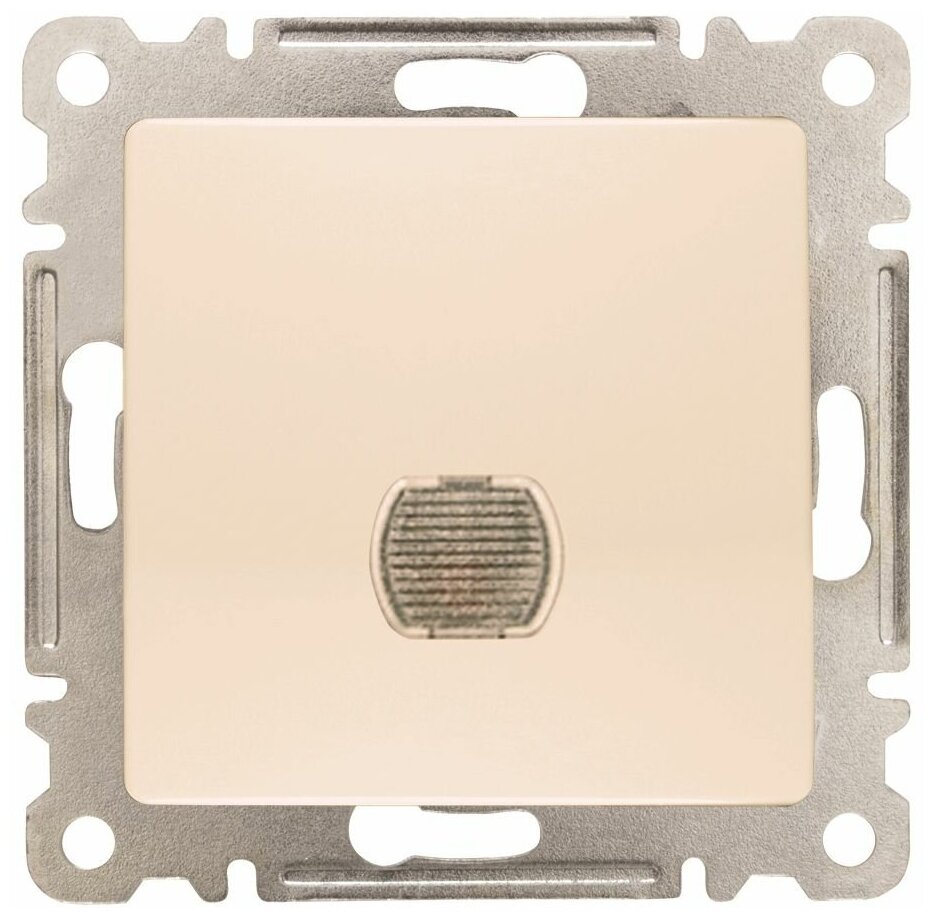 фото Диммер (светорегулятор) 400W Lillium кремовый+ рамка арт. 31012701 нажимной с дистанционным управ. встроенный (Makel), 30010045