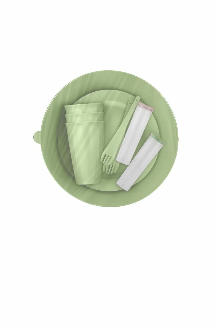 Набор для пикника Vanilla на 3 персоны полипропилен цвет зеленый - фотография № 2