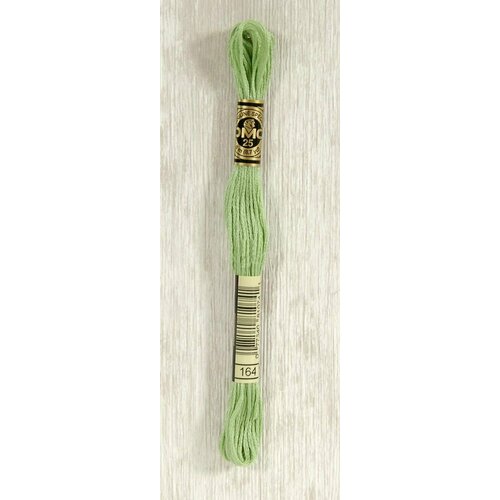 Набор ниток мулине DMC 100% хлопок 8 м 3 цвета 164+912+3747 - Зеленый лесной светлый + Изумрудный светлый + Сине-фиолетовый, очень св.