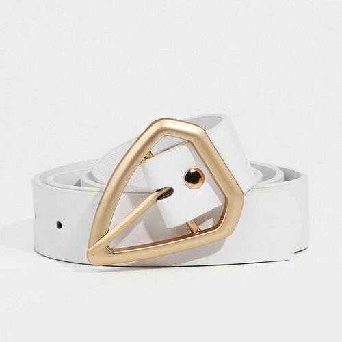 фото Ремень сима-ленд, размер 100, белый сима-лэнд