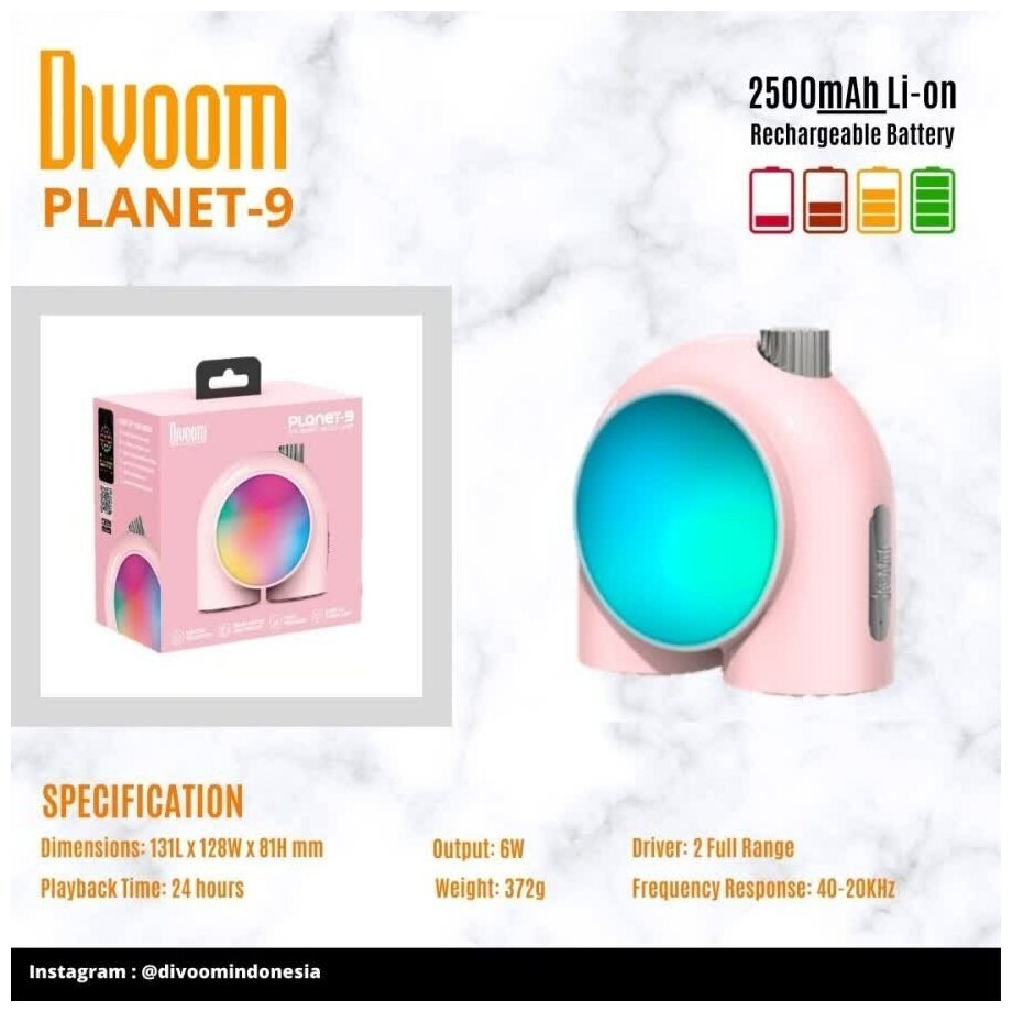 Декоративная лампа Divoom Planet-9 Pink - фотография № 5