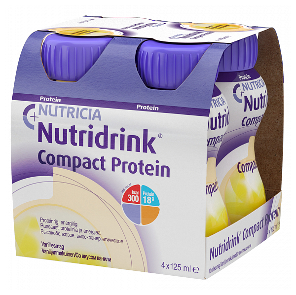 Nutridrink (Nutricia) Compact Protein, готовое к употреблению, 500 мл, 500 г, ваниль, 4 шт.