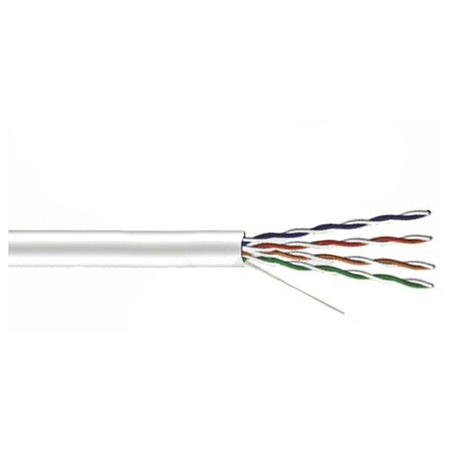 Кабель витая пара PLEXUS UTP 4PR 24AWG Cu CAT 5e PVC (0.52) 100 метров бухта белый