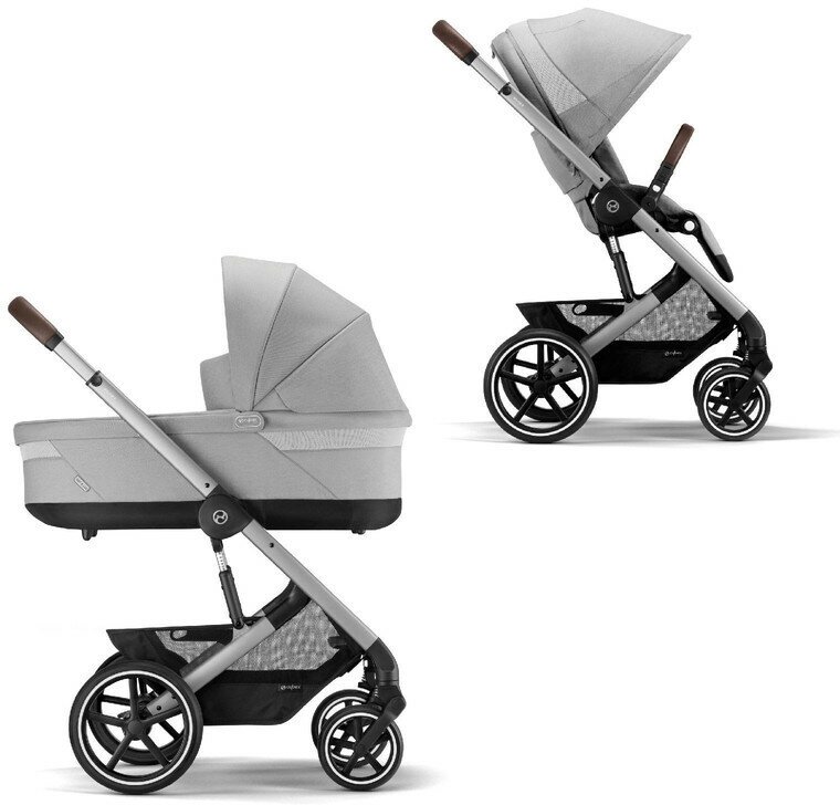 Cybex Balios S Lux Коляска 2 в 1 (2023), рама Silver, текстиль Lava Grey