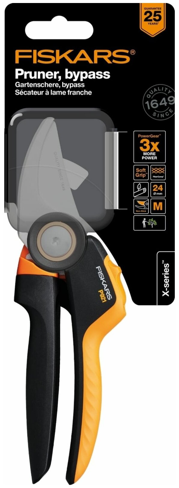 Секатор плоскостной Fiskars PowerGear P921 черный/оранжевый (1057173) - фото №13